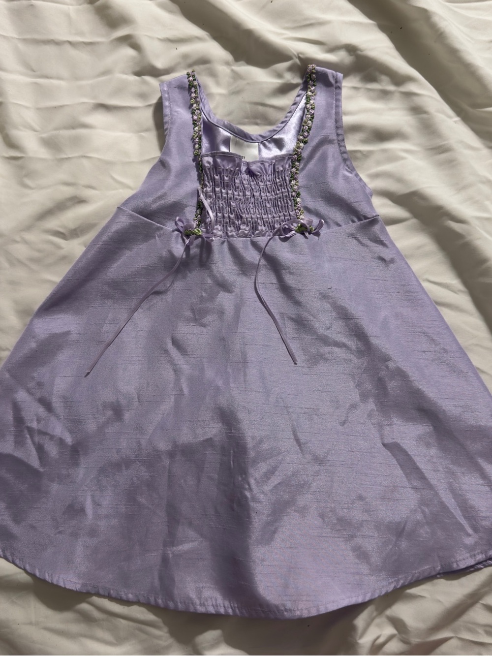 Vintage Florence Eiseman Lilac Sleeveless Smocked Dress